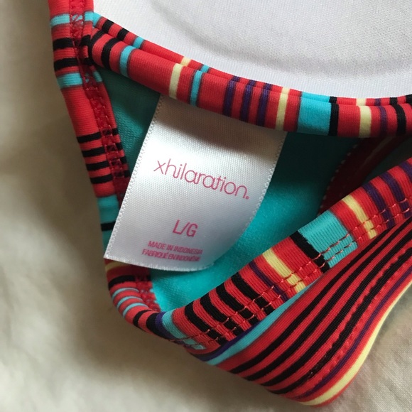 Red Striped Xhilaration Bikini Swimsuit Large - Picture 3 of 4